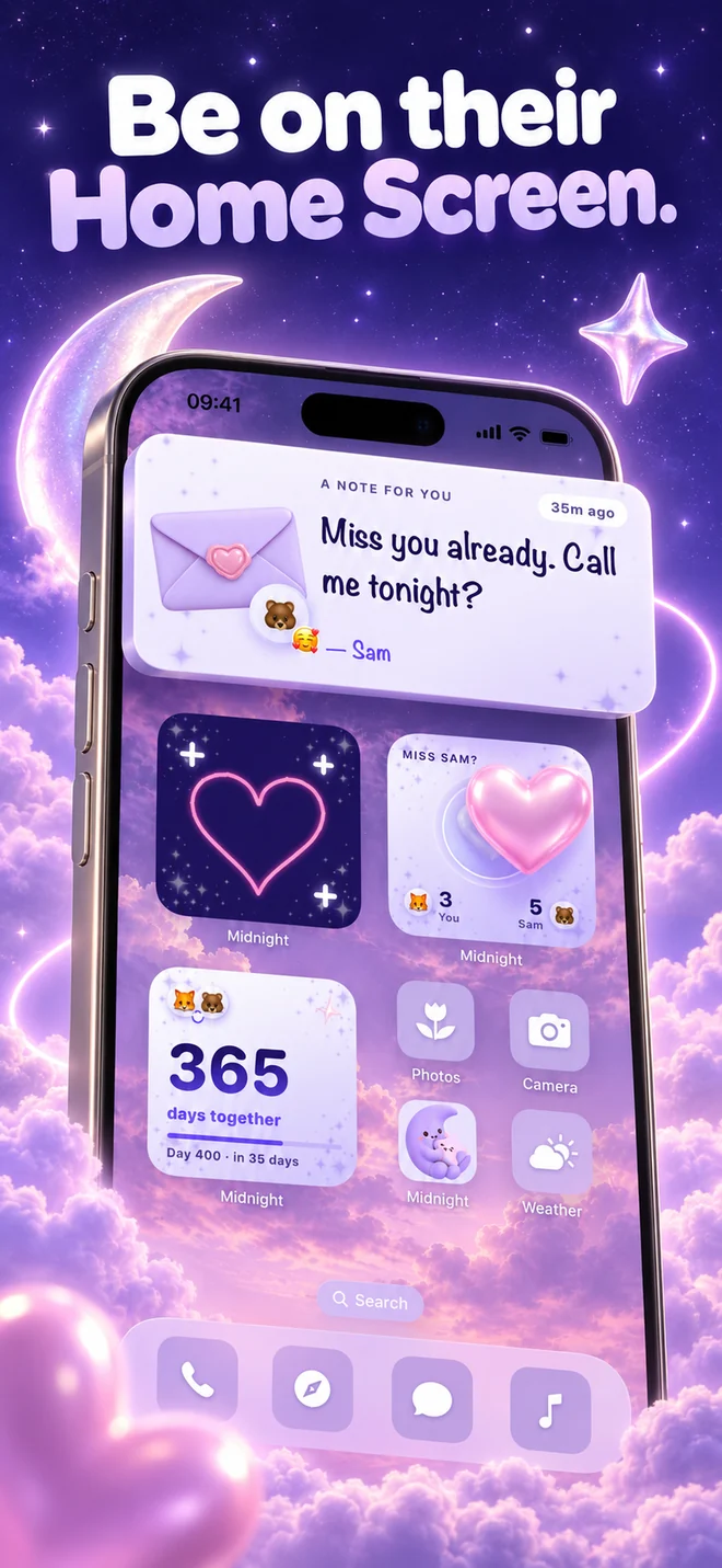 Couple widgets on the Home Screen: Be on their Home Screen.